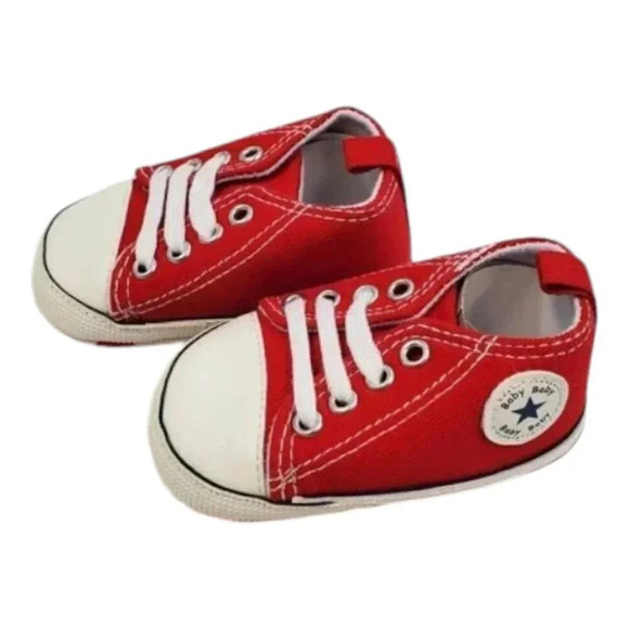 Infant Size 6 Red Soft Sole Baby Shoes, Baby sneakers for girls or boys - Picture 1 of 12